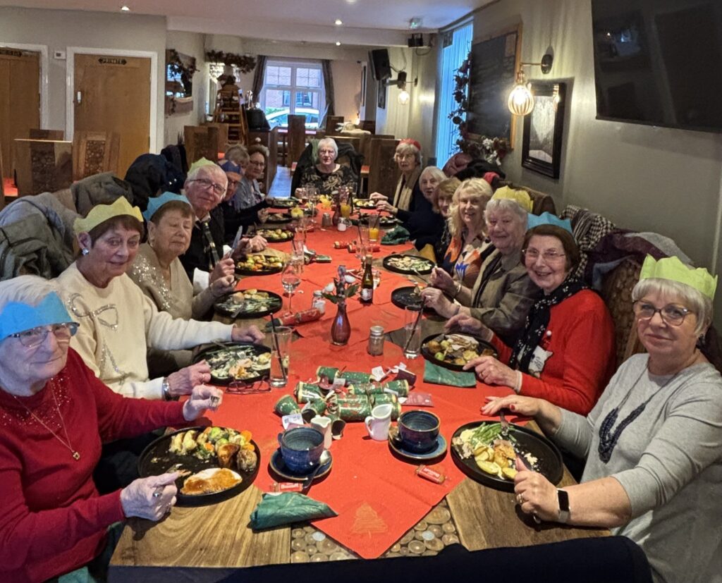 Group members enjoying their Xmas Lunch in Westwood